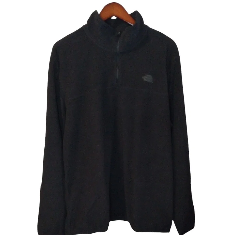 The North Face Black Fleeced 1/4 zip-up Sweater XL